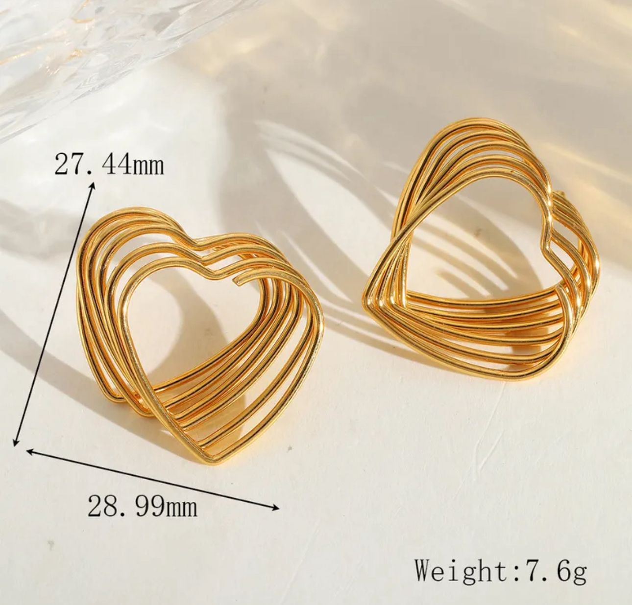 Aretes Corazón Multilínea