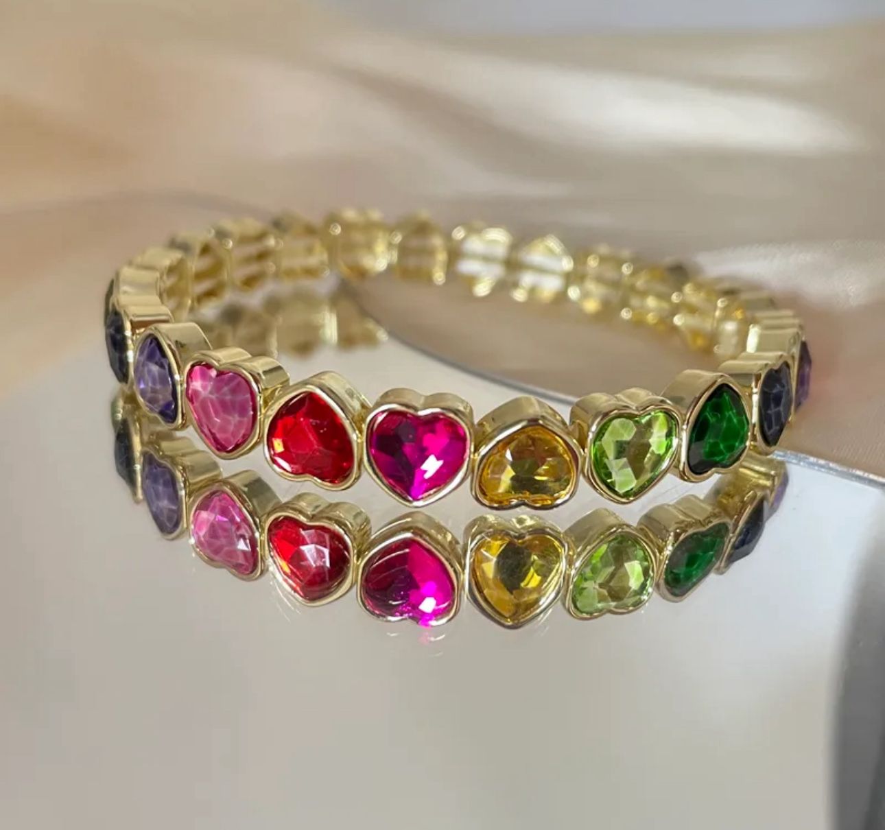 Pulsera Corazones Arcoíris