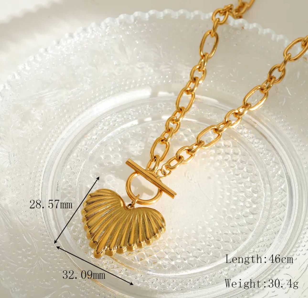 Collar Corazón con Relieve