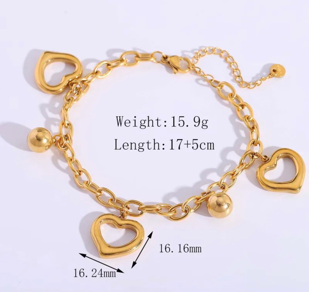 Pulsera Corazones & Esferas