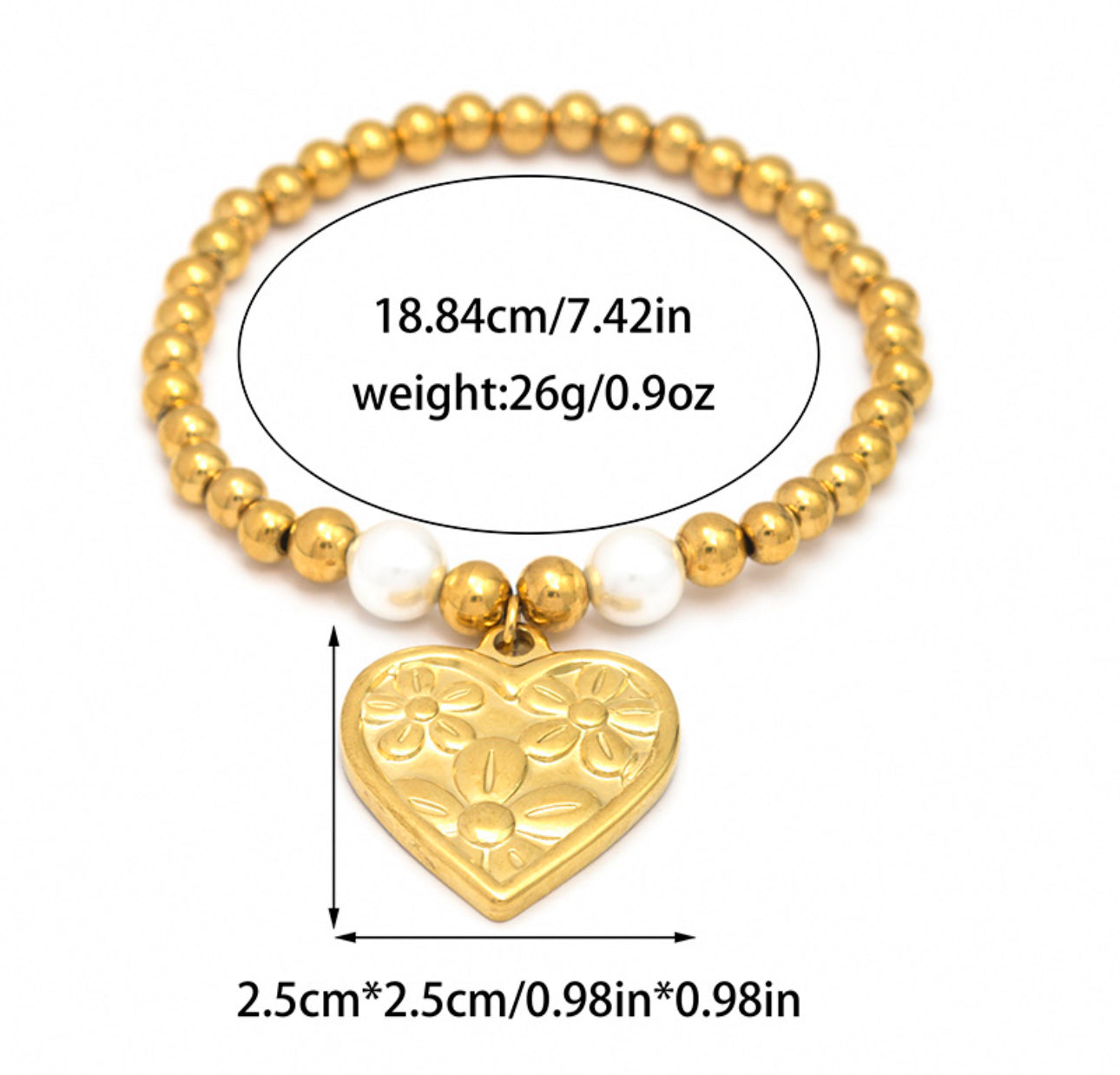 Pulsera corazón grande