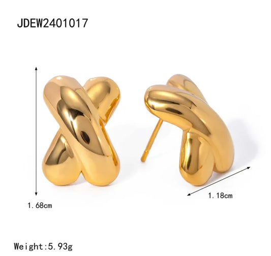 Aretes trenza de acero