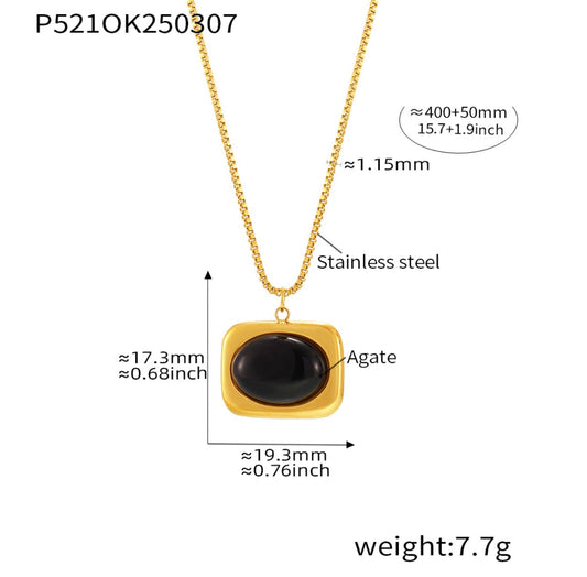 Set piedra óvalo Negro