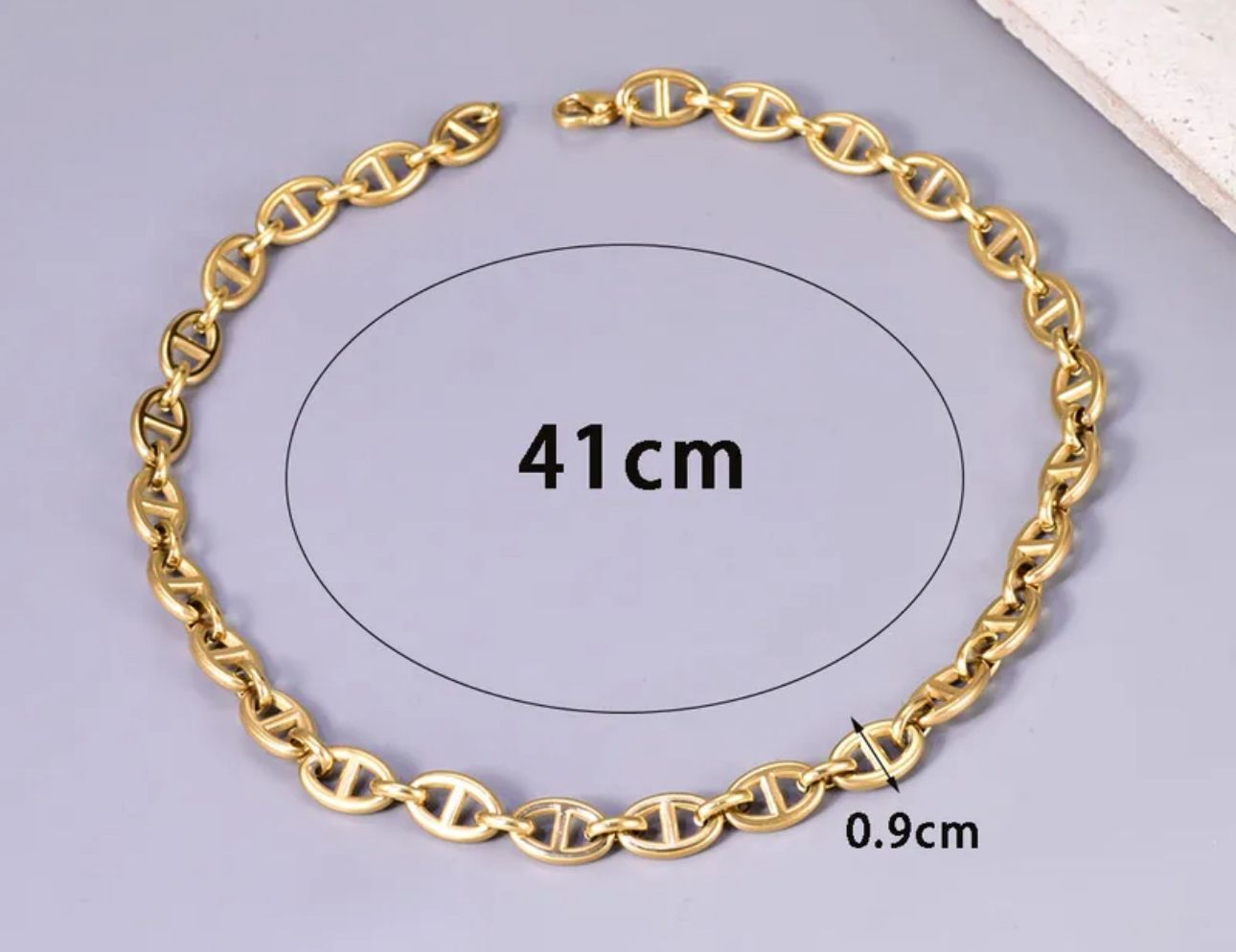 Set cadena eslabón dorado