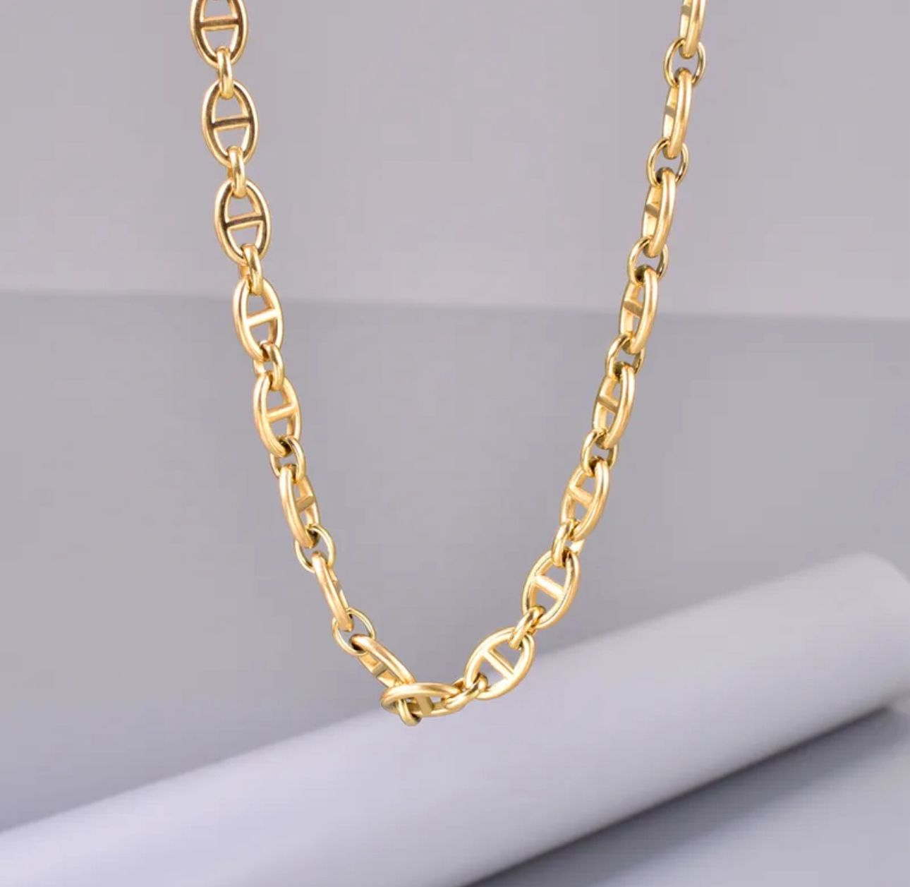 Set cadena eslabón dorado