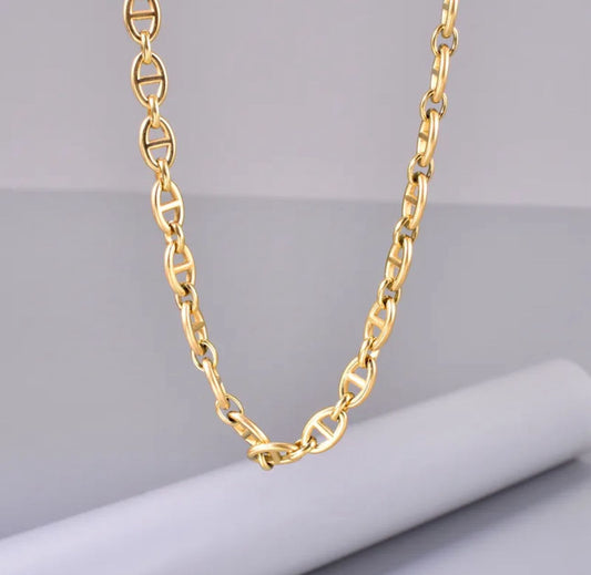 Set cadena eslabón dorado