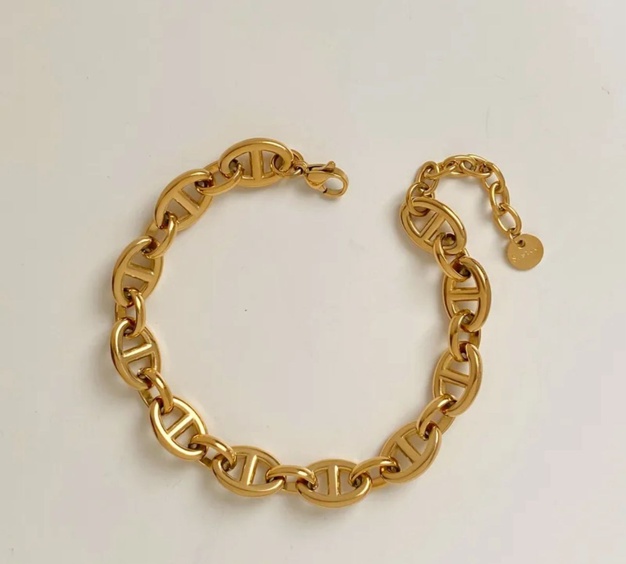 Set cadena eslabón dorado