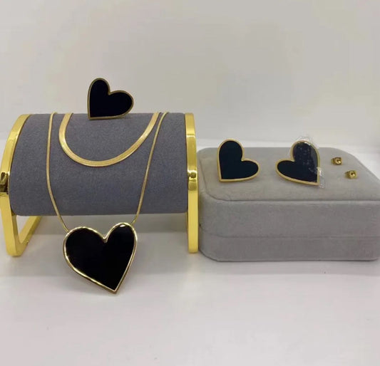 Set de 5 corazón negro