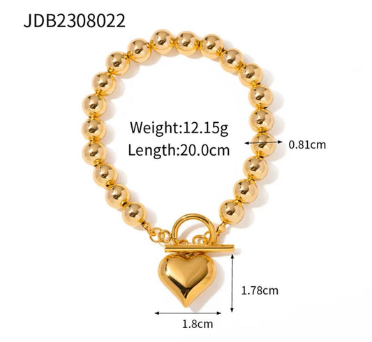 Collar bolitas con corazón