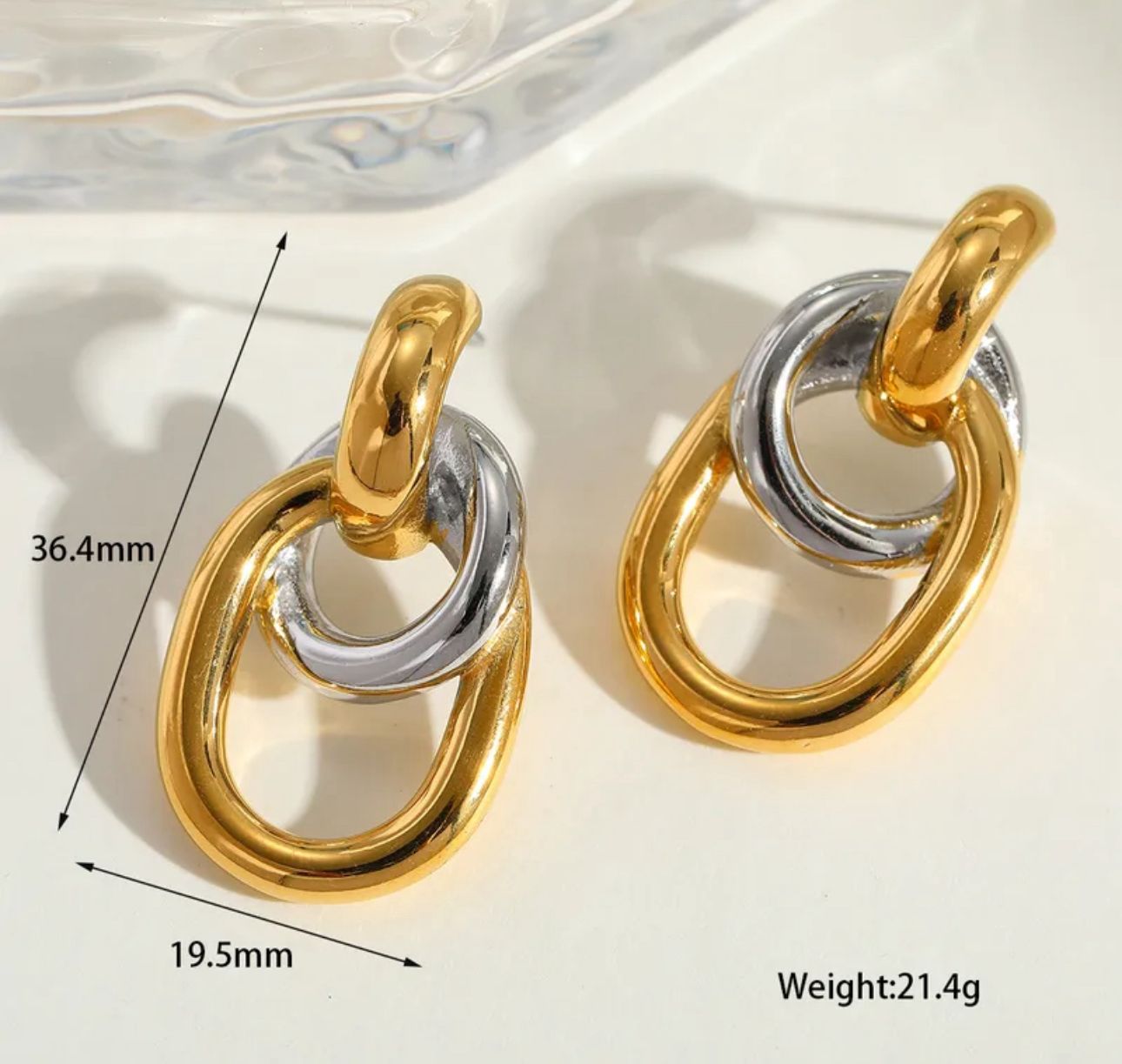 Aretes Dúo Metálico