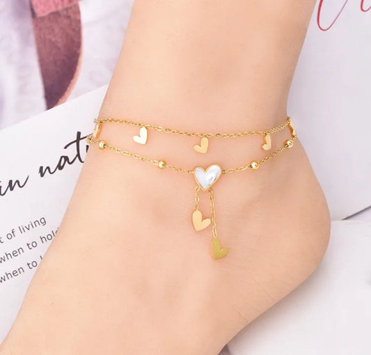 Pulsera de pie corazón