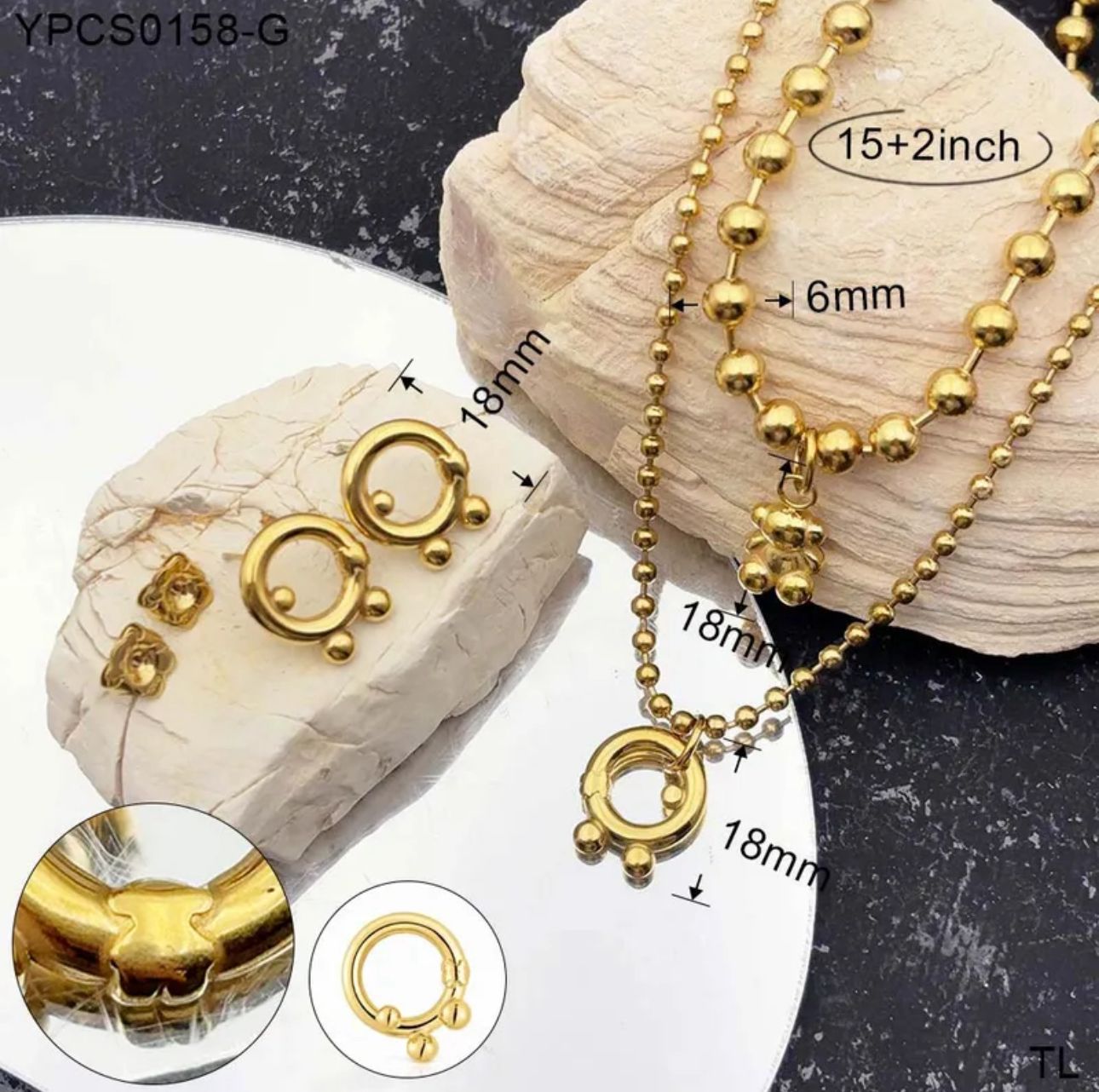 Set de Collar y Aretes Círculo