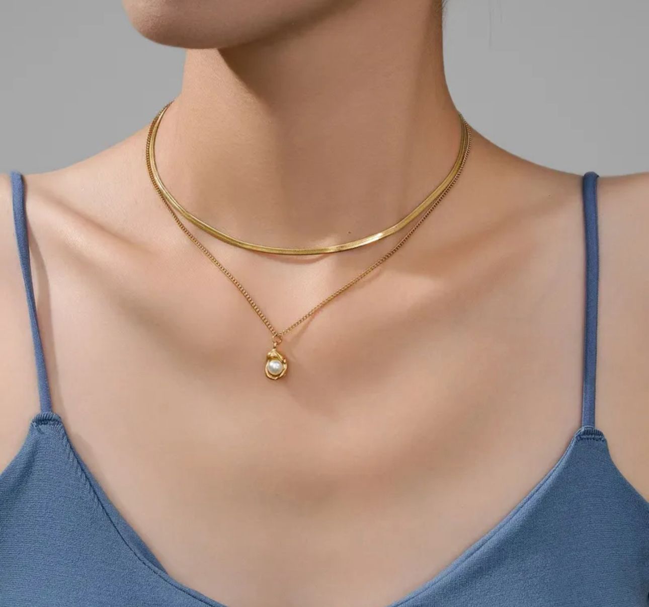 Set Escultura Dorada y Perla