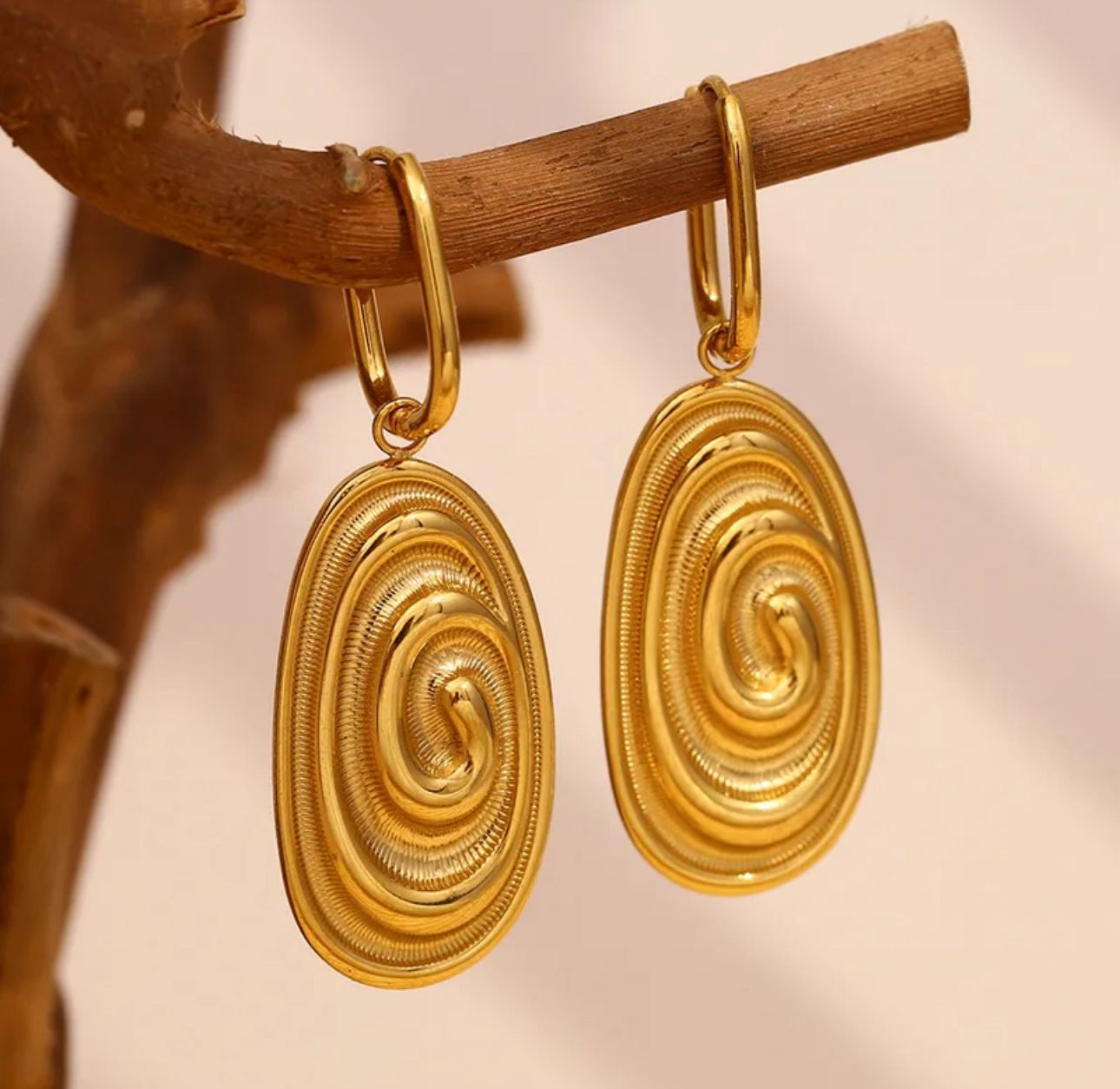 Set Espiral Dorado Ovalado