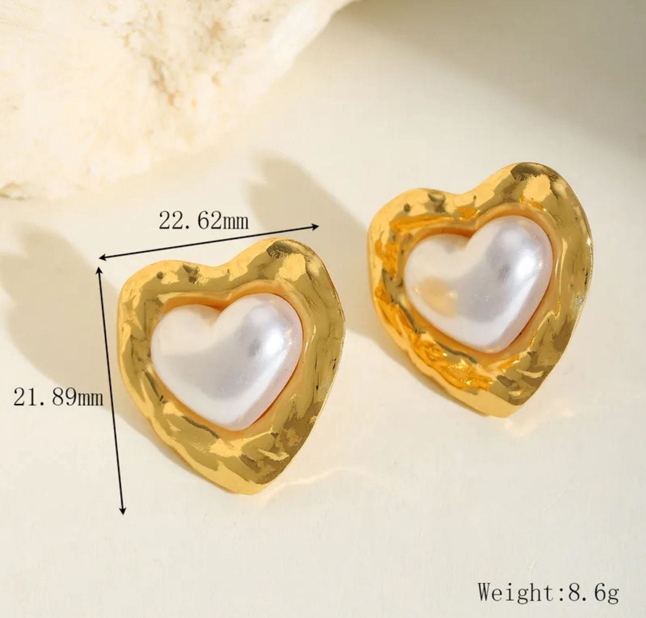 Aretes Corazón Perlado