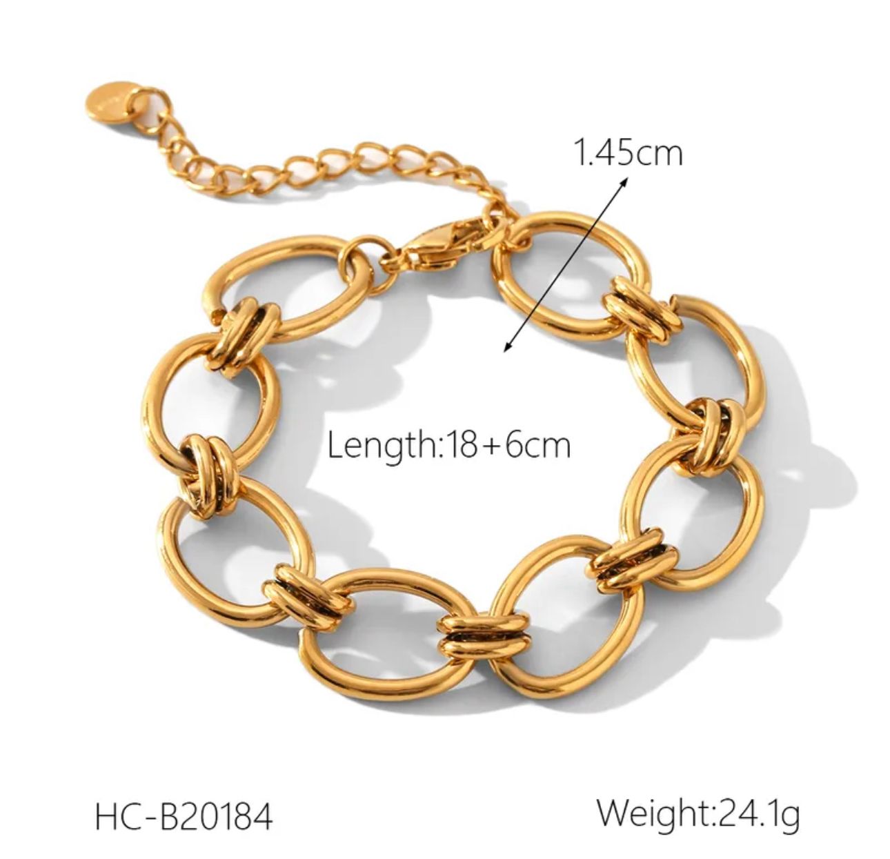 Pulsera de cadena dorada