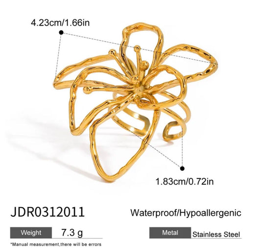 Anillo Flor Abierta