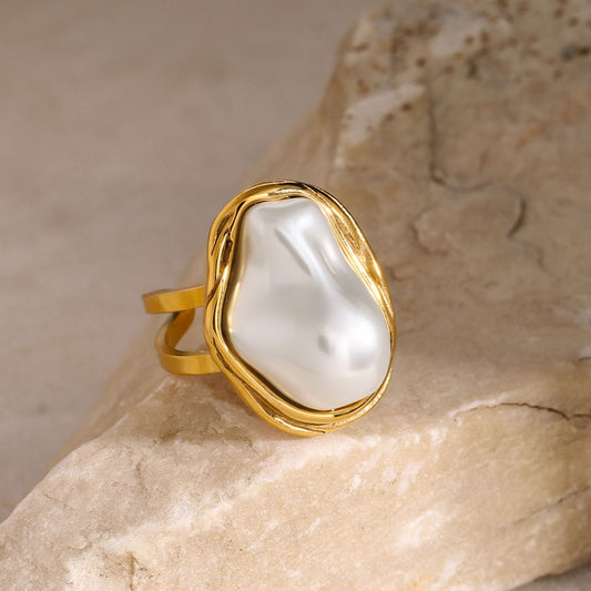 Anillo Perla Irregular